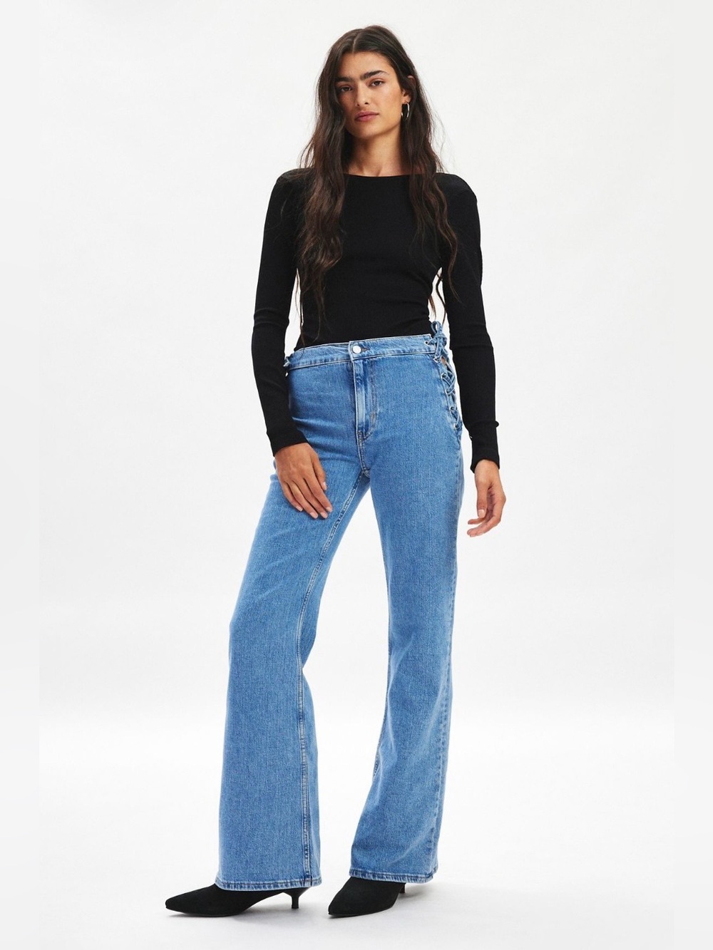 BDG Corset Tie-Waist Boot Leg Jean - Indigo